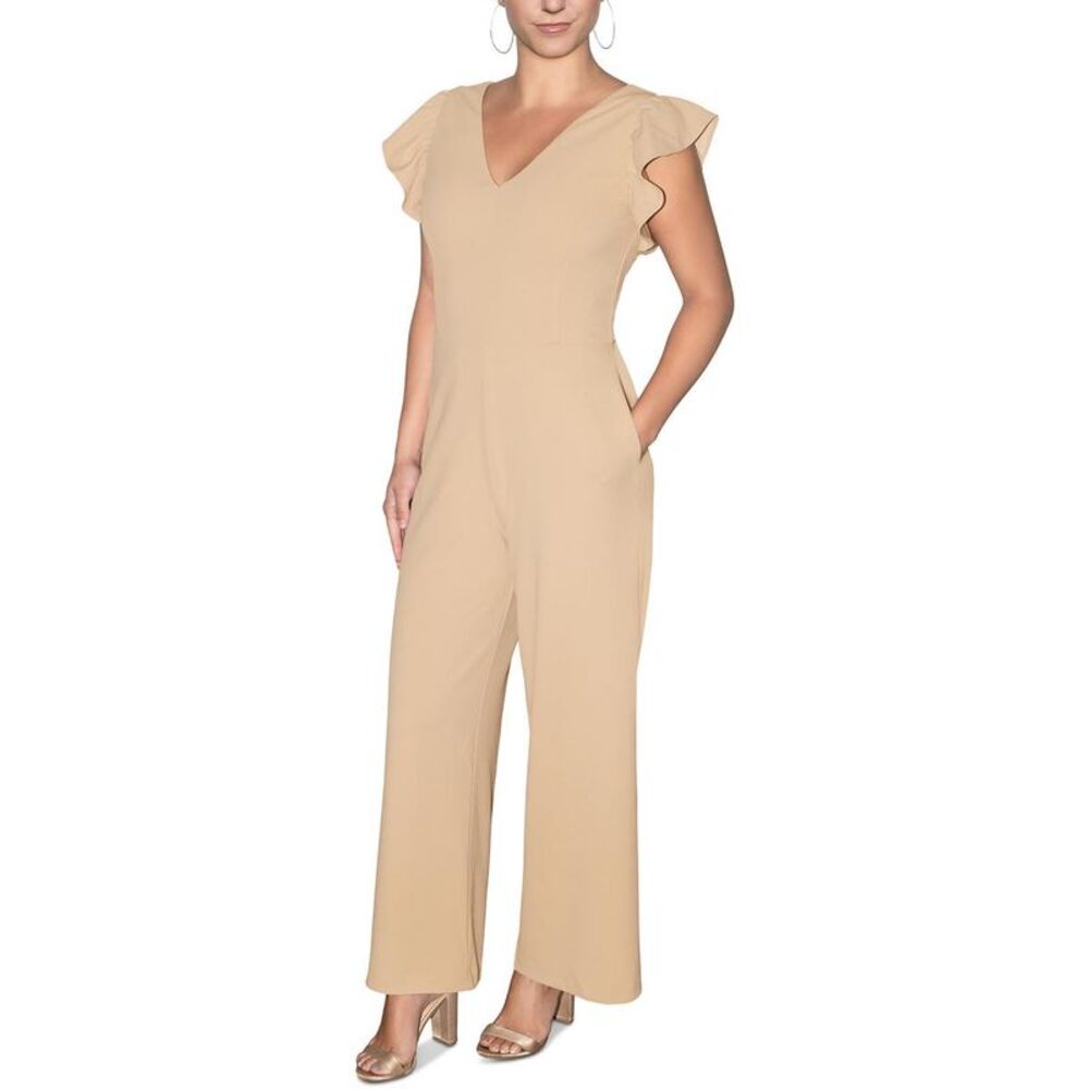 RACHEL Rachel Roy V-Neck Ruffle Sleeve Jumpsuit